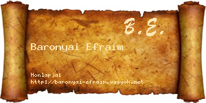 Baronyai Efraim névjegykártya